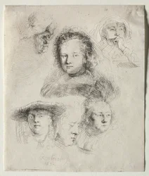 Études de la tête de Saskia et d