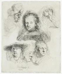 Études de la tête de Saskia et d
