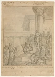 Étude pour le roi Josias déchirant ses vêtements
