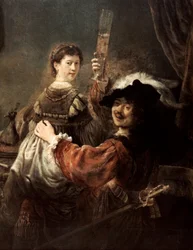 Le Fils prodigue à la taverne, Rembrandt et Saskia, vers 1635