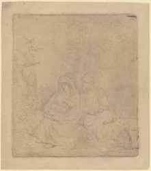 Le repos pendant la fuite : légèrement gravé, 1645
