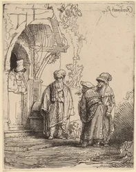 Trois figures orientales (Jacob et Laban ?)