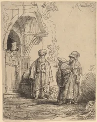 Trois figures orientales (Jacob et Laban ?)