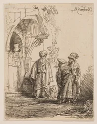 Trois figures orientales (Jacob et Laban ?)