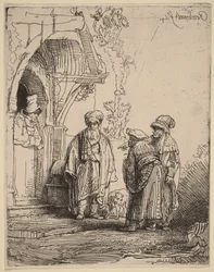 Trois personnages orientaux (Jacob et Laban )