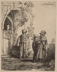 Trois personnages orientaux (Jacob et Laban )