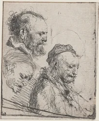 Trois études de têtes de vieillards