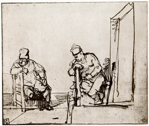 Deux Hommes Assis à une Porte, 1913