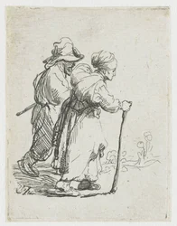 Deux clochards, un homme et une femme