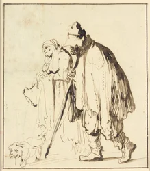 Couple vagabond avec un chien