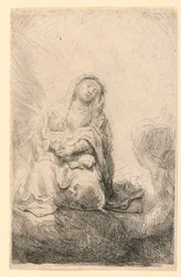 Vierge et enfant dans les nuages