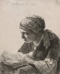 Femme lisant, 1634