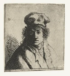 Jeune homme en casquette : buste