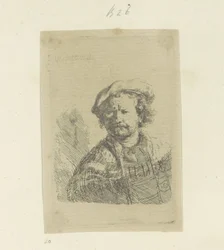 Autoportrait avec béret et manteau orné