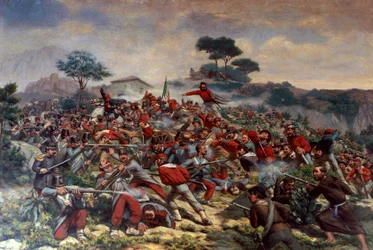 Giuseppe Garibaldi à la bataille de Calatafimi, 15 mai