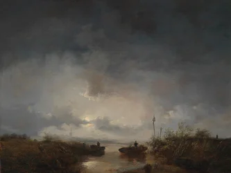 Pêcheurs dans une nuit de lune
