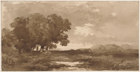 Paysage avec groupe d
