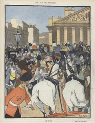 Une rue de Londres. Illustration pour Le Rire