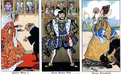 Le roi Henri VIII avec ses deux filles, Marie I et Élisabeth I, 1936