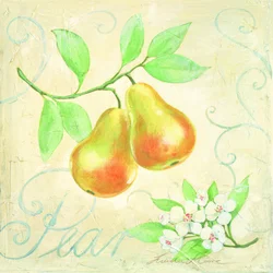 Poires et fleurs