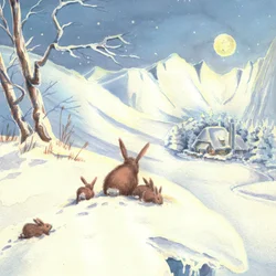 Lapins dans une nuit d