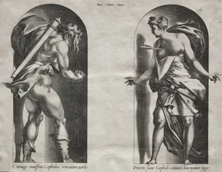 Céphale et Procris dans deux niches, 1538-1540