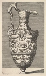 Vase avec un dieu de la rivière dans un médaillon ovale, 17ème siècle