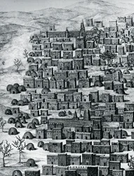 Vue de la ville de Tombouctou, Mali, gravure de Voyages à travers l