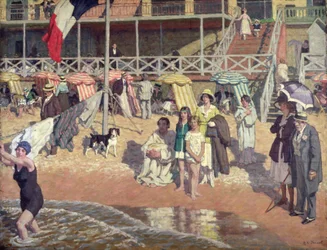 Baigneurs devant le Grand Hôtel, Cabourg, vers 1920