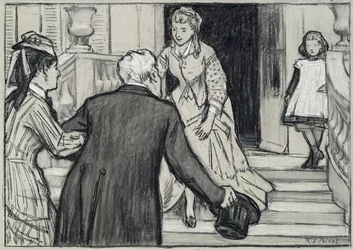 La visite, illustration de La Jeune Fille Bien Élevée de René Boylesve