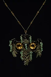 Art Nouveau: collier en or, topaze et émaux