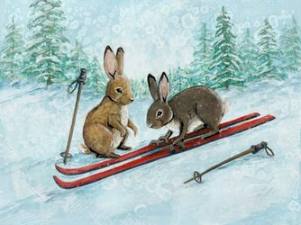 Des lièvres espiègles sur les pistes