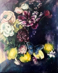 Fleur étoilée et papillon