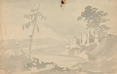 Paysage avec château et rivière