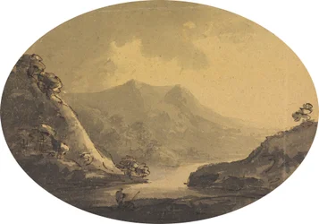 Paysage avec pêcheur