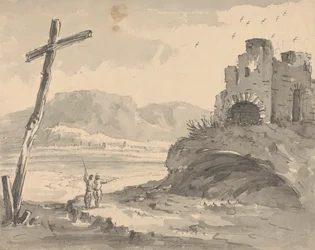 Paysage avec grande croix