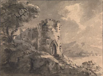 Paysage avec un château en ruine