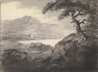 Paysage montagneux avec un lac