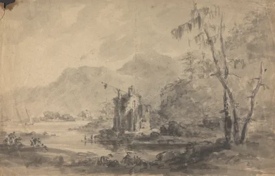 Paysage fluvial avec châteaux