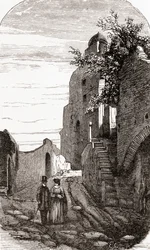 Clivus Victoria sur la colline du Palatin, Rome, Italie à la fin du XIXe siècle. Tiré de 