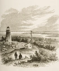 Sandy Hook New Jersey, vu du phare dans les années 1870, c.1880