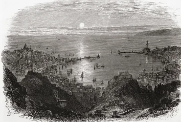 Vue de Gênes, Italie du Nord à la fin du XIXe siècle. De 
