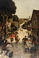Scène rustique : Villageois dansant