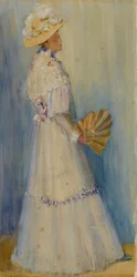 Dame avec un éventail, fin 19ème-début 20ème siècle
