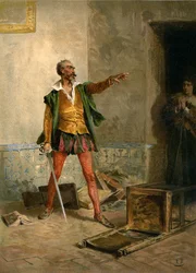 Don Quichotte dans sa bibliothèque avec sa nièce