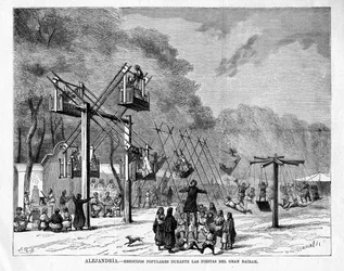 Réjouissances populaires pendant le festival du Grand Bairam à Alexandrie, Égypte, 1876