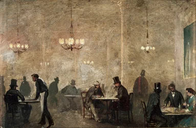 Le café, vers 1860-65