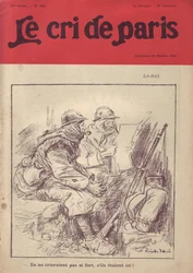 Illustration de Ricardo Flores (1878-1918) pour la couverture de Le Cri de Paris, 20/02/16 - Là-bas « Ils ne crieraient pas si fort s
