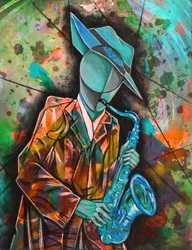 Musicien de jazz abstrait