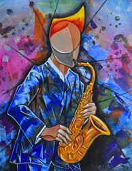 Saxophoniste de jazz abstrait
